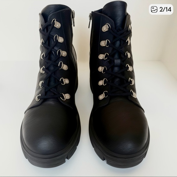 Sun & Stone Edgy Platform Chunky Block Heel Combat Moto Boots | Black | Sz 9 - Picture 2 of 14